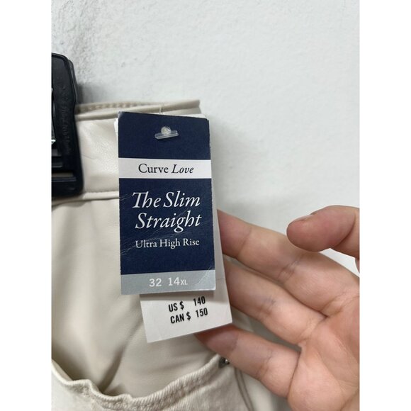 NWT Abercrombie & Fitch Curve love vegan leather Ultra High Rise Slim Straight J - Picture 4 of 10